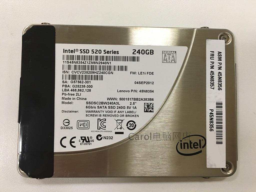 New Intel SSD 520 Series 240Gb 2.5" Solid State Drive SSD in Excellent Condition